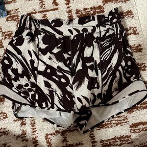 lululemon athletica Black & White Brushstroke Print Athletic Shorts